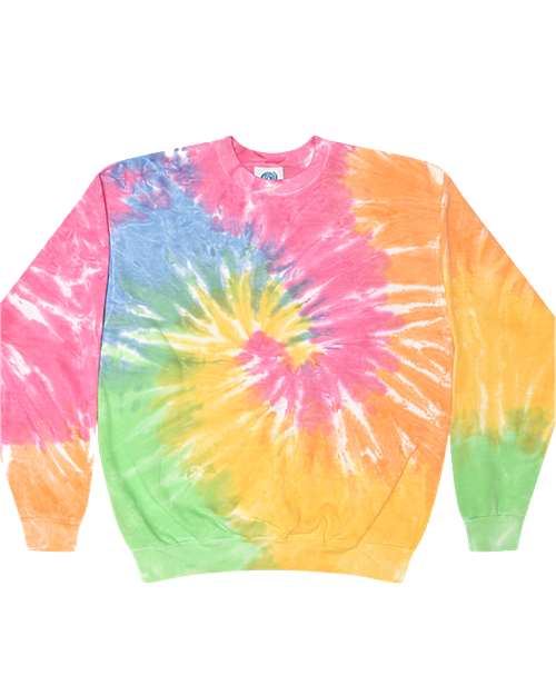 Colortone Unisex Tie-Dyed Fleece Crewneck Sweatshirt