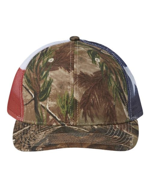 Kati Printed Mesh Trucker Cap in All Purpose/ Texas Flag