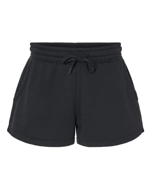 Independent Trading Co. Women’s Lightweight California Wave Wash Fleece Shorts in Black