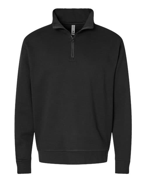 Next Level Unisex Fleece Quarter-Zip Pullover in Black