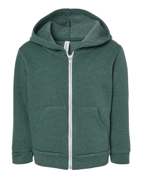 BELLA + CANVAS Toddler Sponge Fleece Full-Zip Hoodie Sweatshirt