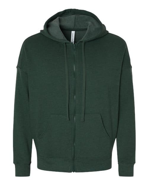 BELLA + CANVAS Unisex Sponge Fleece DTM Full-Zip Hoodie Sweatshirt
