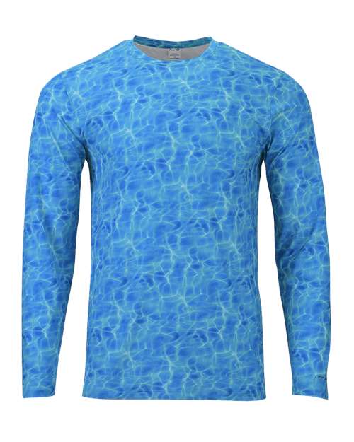 Paragon Men's Belize Sublimated Long Sleeve T-Shirt in Blue Water