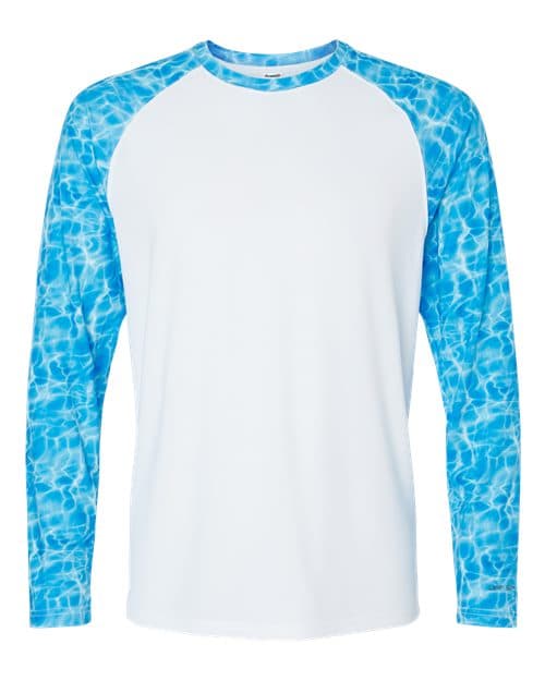 Paragon Men's Panama Colorblocked Long Sleeve T-Shirt in Blue Water