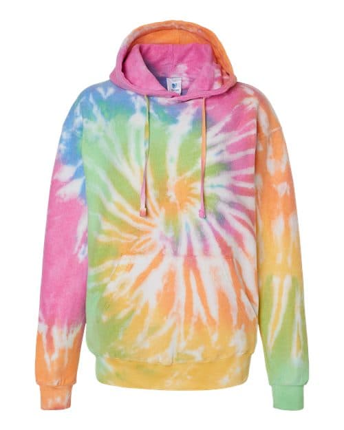 Colortone Unisex Tie-Dyed Cloud Inside-Out Fleece Hooded Sweatshirt