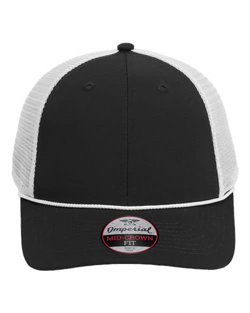 Imperial The Night Owl Performance Rope Cap in Black/ White