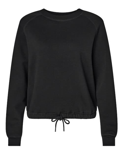 LAT Women's Relaxed Boxy Crewneck Sweatshirt in Black