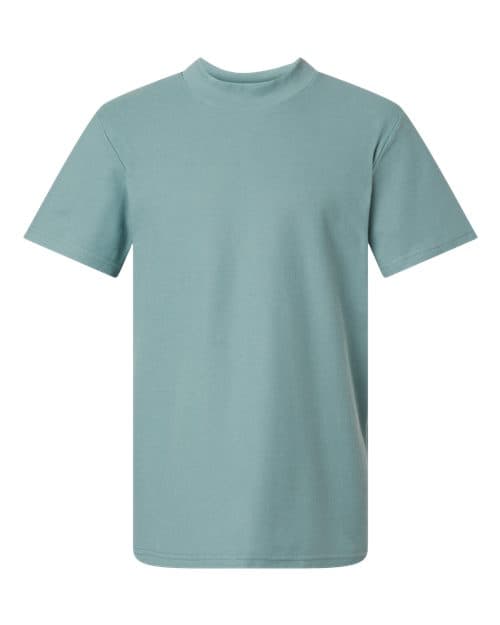 American Apparel Unisex Pique Mock Neck Tee in Arctic