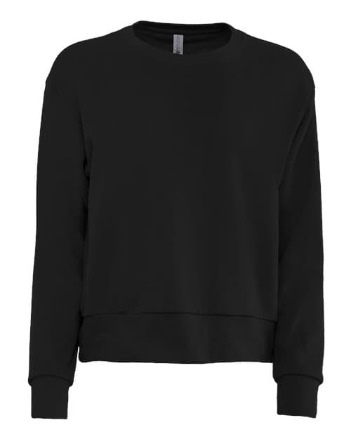Next Level Women's Laguna Sueded Crewneck Sweatshirt in Black