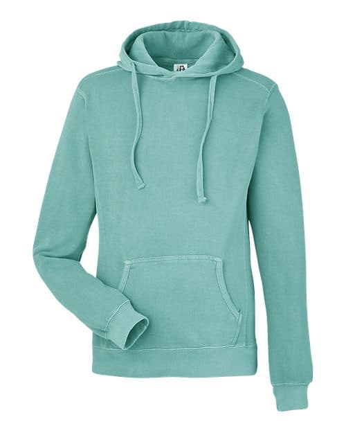 J. America Unisex Pigment-Dyed Fleece Hooded Sweatshirt