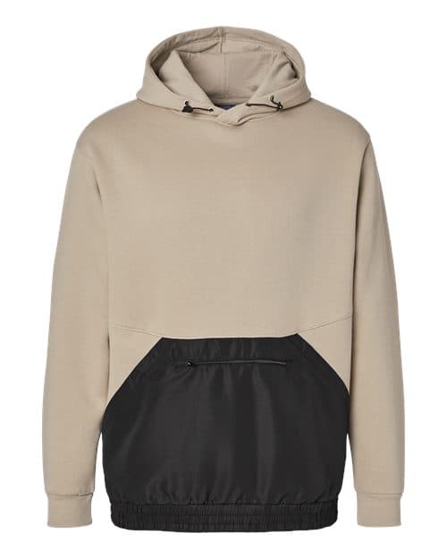MV Sport Unisex Mixed Media Hooded Sweatshirt in Atmosphere/ Black