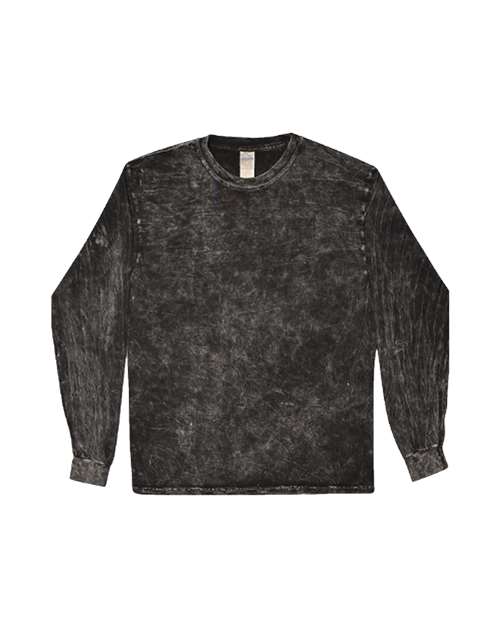 Colortone Unisex Mineral Wash Long Sleeve T-Shirt in Mineral Black
