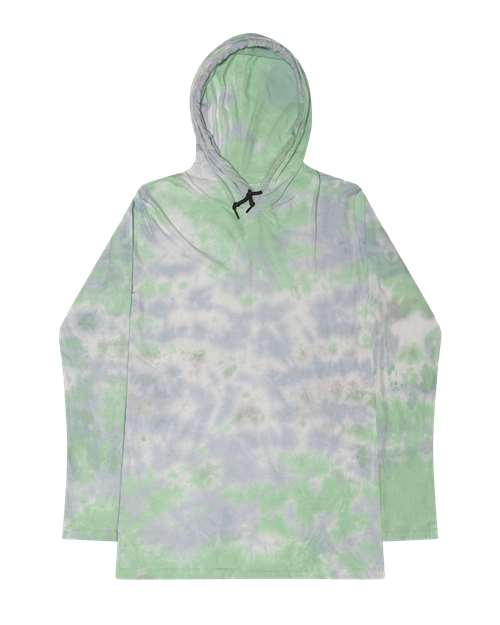 Colortone Unisex Tie-Dyed Hooded Long Sleeve T-Shirt