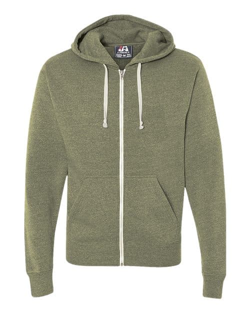 J. America Men's Triblend Full-Zip Hooded Sweatshirt
