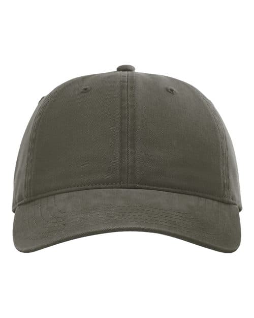 Richardson Peach Twill Dad Hat in Army Green