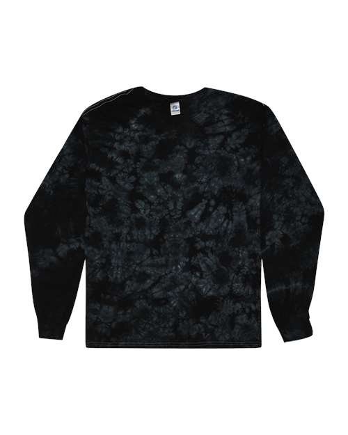 Colortone Unisex Crystal Wash Long Sleeve T-Shirt in Crystal Black