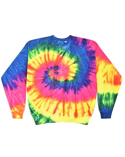 Colortone Unisex Tie-Dyed Fleece Crewneck Sweatshirt