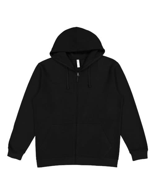 LAT Unisex Full-Zip Hoodie Sweatshirt in Black