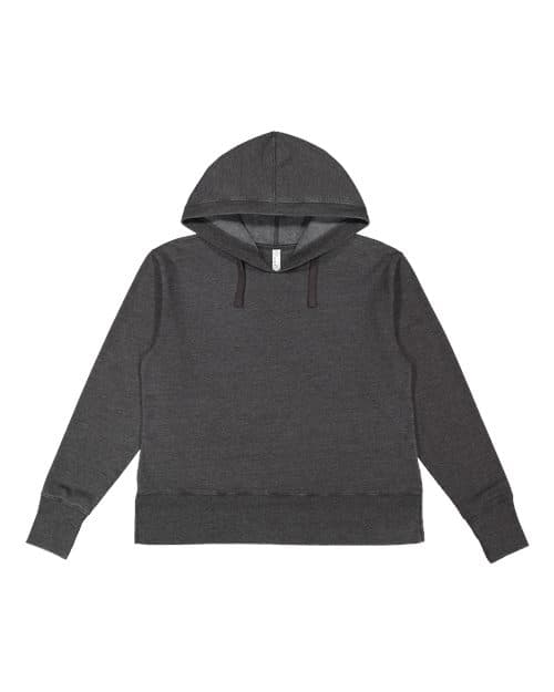 LAT Women's Vintage Wash Hoodie Sweatshirt in Washed Black