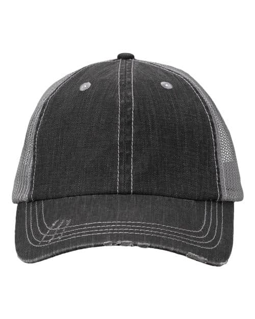 Valucap Contrast Stitch Cap in Black/ Grey