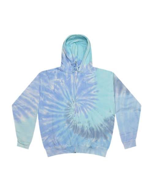 Colortone Unisex Tie-Dyed Full-Zip Hooded Sweatshirt
