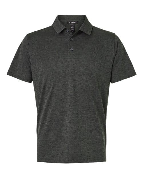 AllPro Men's Pro-Lock Performance Mélange Polo in Black Melange