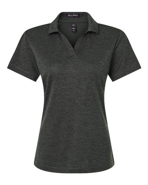 AllPro Women's Pro-Lock Performance Mélange Polo in Black Melange