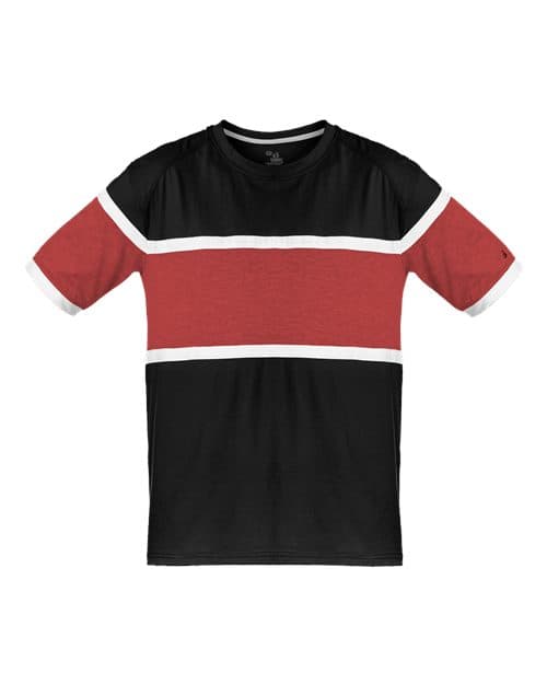 Badger Unisex United T-Shirt in Black/ Red/ White