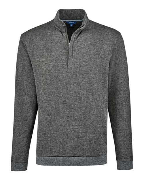 Nautica Unisex Explorer Fleece Quarter-Zip Pullover in Charcoal Heather