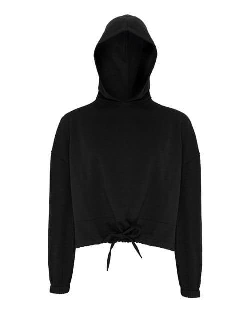 TriDri Women's Cropped Maria Hooded Sweatshirt in Black