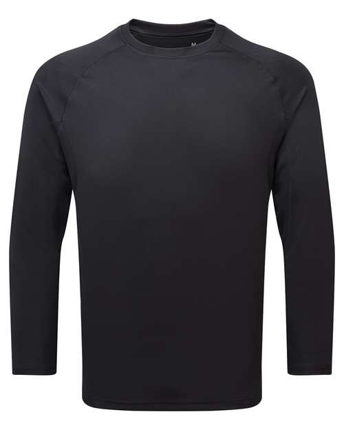 TriDri Unisex Panelled Long Sleeve Tech T-Shirt in Black