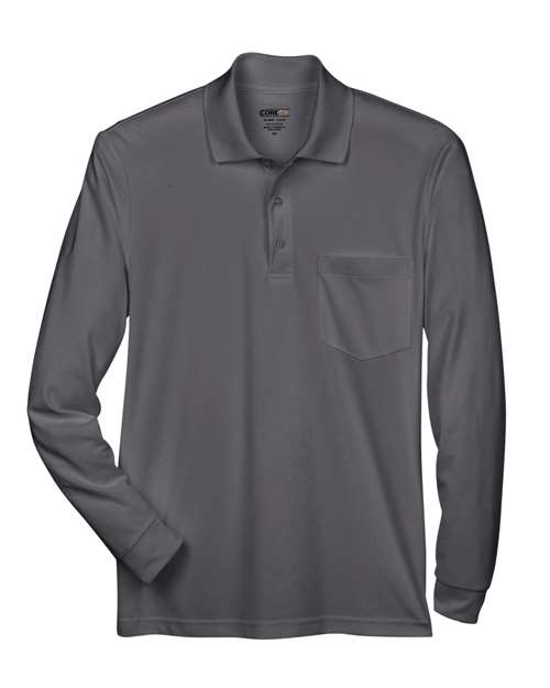 CORE365 Men's Pinnacle Performance Long Sleeve Piqué Polo with Pocket