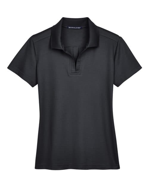 Devon & Jones Women's CrownLux Performance® Plaited Polo in Black