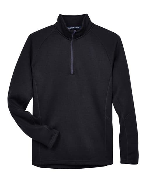 Devon & Jones Unisex Bristol Sweater Fleece Quarter-Zip Pullover in Black
