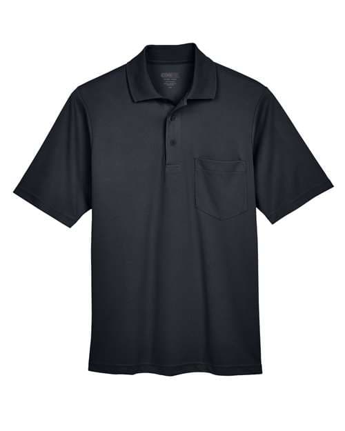 CORE365 Men's Origin Performance Piqué Polo with Pocket in Black