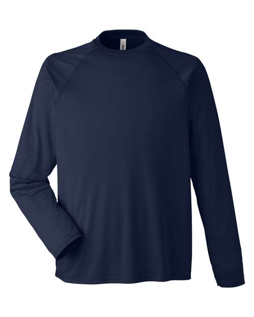 CORE365 Unisex Ultra UVP™ Marina Raglan Long Sleeve T-Shirt in Classic Navy