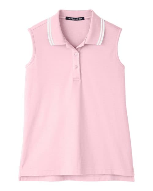 Devon & Jones Women's CrownLux Performance® Plaited Tipped Sleeveless Polo