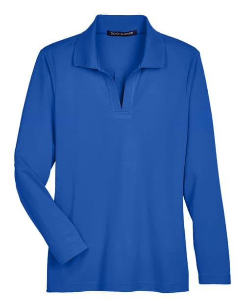 Devon & Jones Women's CrownLux Performance® Plaited Long Sleeve Polo