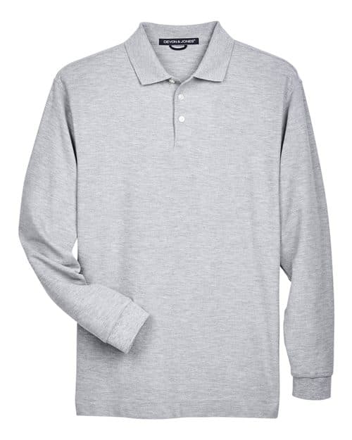 Devon & Jones Men's Pima Piqué Long Sleeve Polo