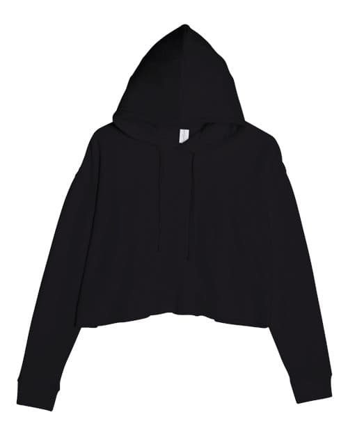Lane Seven Women's Cropped Hoodie Sweatshirt in Black