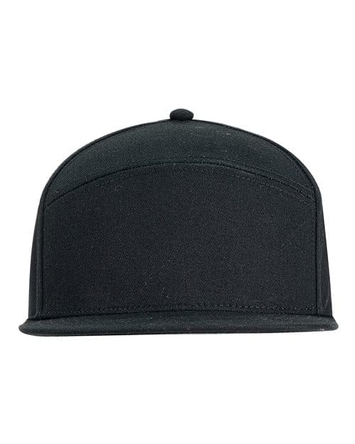 Big Accessories Hybrid Flat Bill Cap in Black