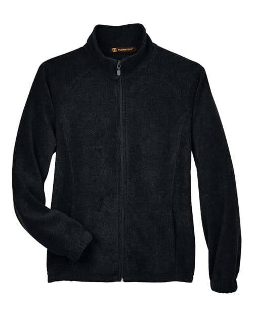 Harriton Women's Full-Zip Fleece in Black