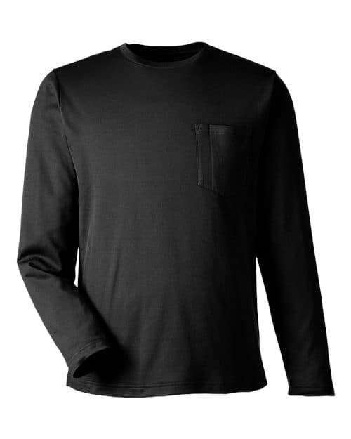 Harriton Unisex Charge Snag and Soil Protect Long Sleeve T-Shirt in Black