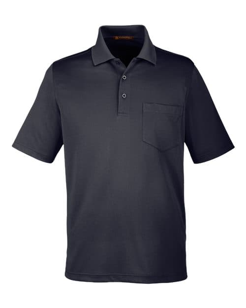 Harriton Men's Advantage Snag Protection Plus IL Pocket Polo in Black
