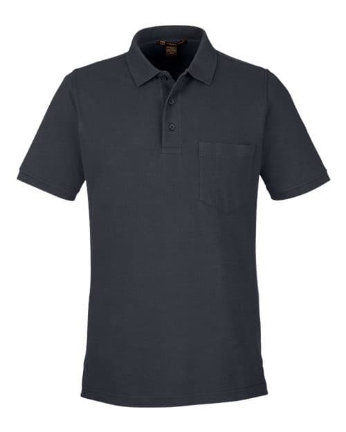 Harriton Men's Valiant Cotton Snag Protect Pocket Polo