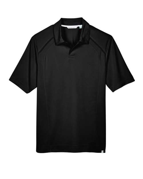 North End Men's Recycled Polyester Performance Pique Polo in Black