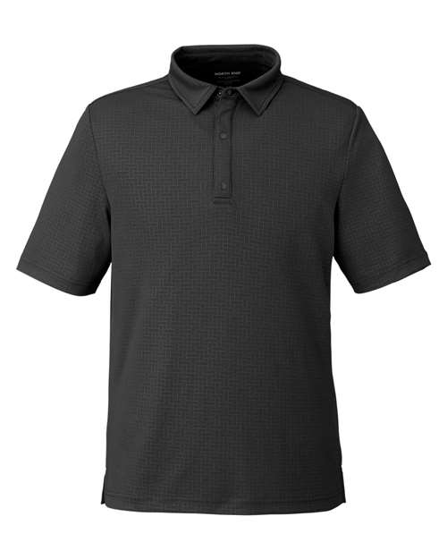 North End Men's Replay Recycled Pique Polo in Black