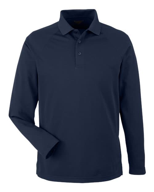 Harriton Men's Charge Snag and Soil Protect Long Sleeve Polo