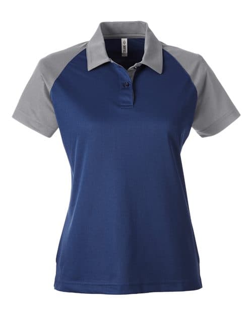 Team 365 Women's Command Snag-Protection Colorblock Polo in Sport Dark Navy/ Sport Graphite