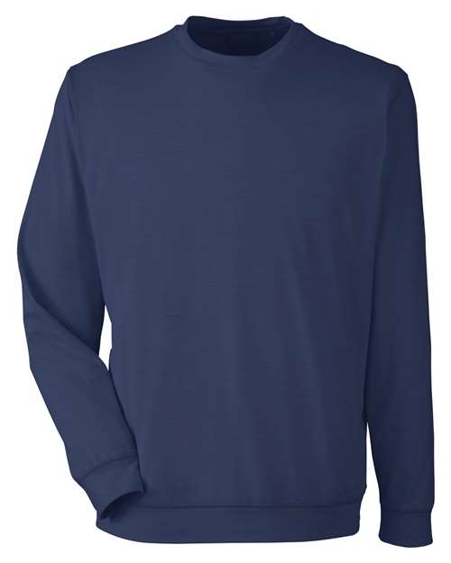 Puma Golf Men's Cloudspun Crewneck Sweatshirt in Navy Blazer Heather